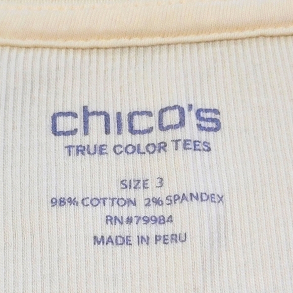 Chico's XL Cotton/Spandex Blend  True Color Tees Canary Tank Top - Picture 4 of 5